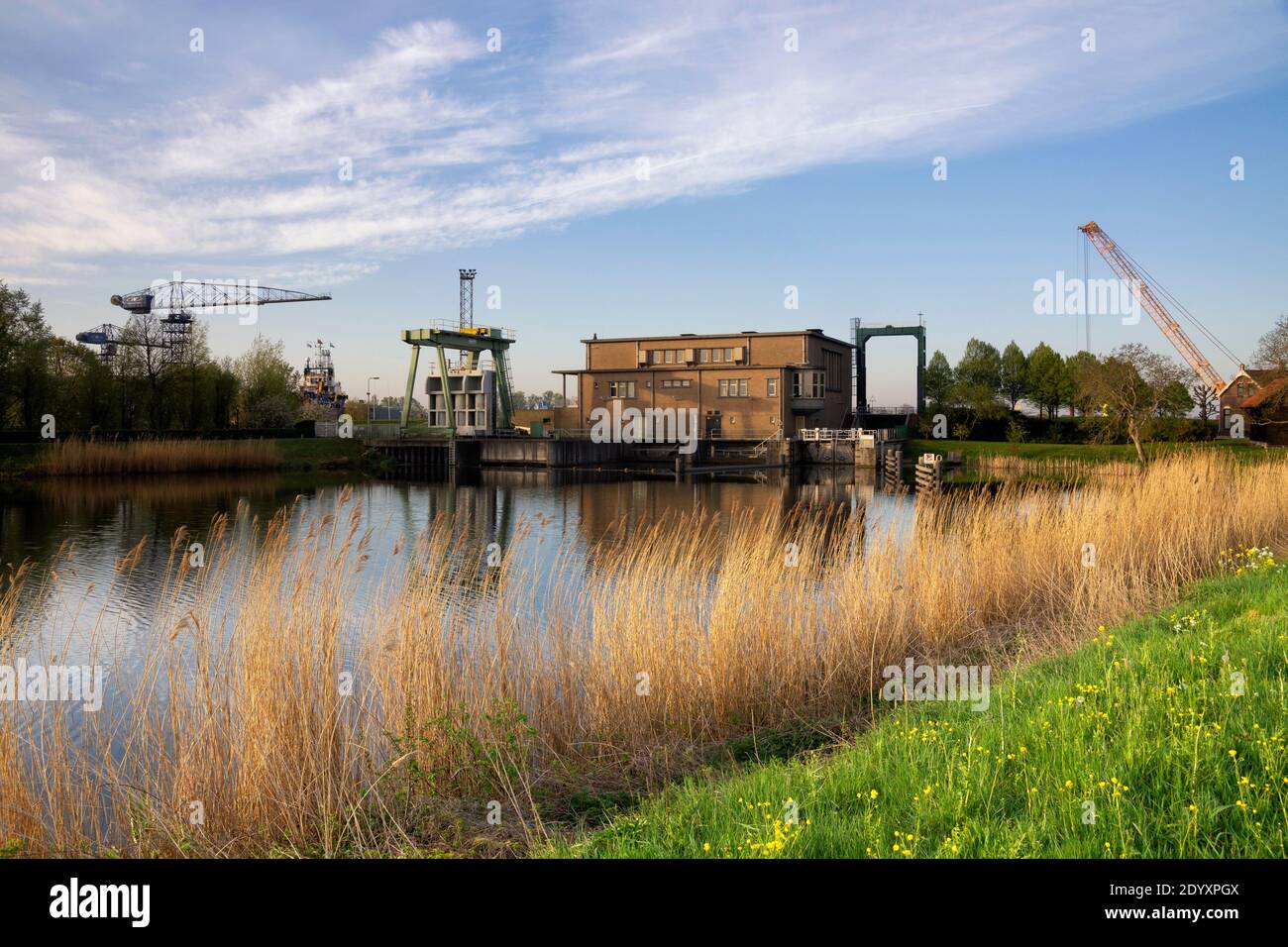Pumping station in Hardinxveld Stock Photo
