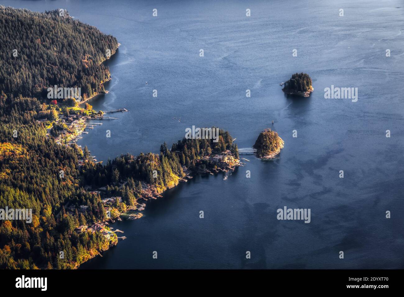 Aerial view on the luxury homes in Deep Cove Stock Photo Alamy