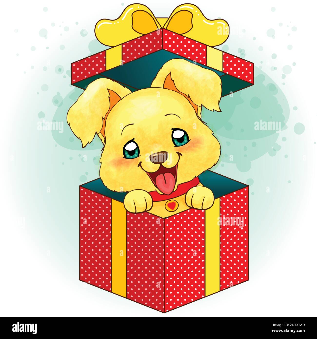 Cute lovely puppy in a gift box Stock Vector Image & Art Alamy