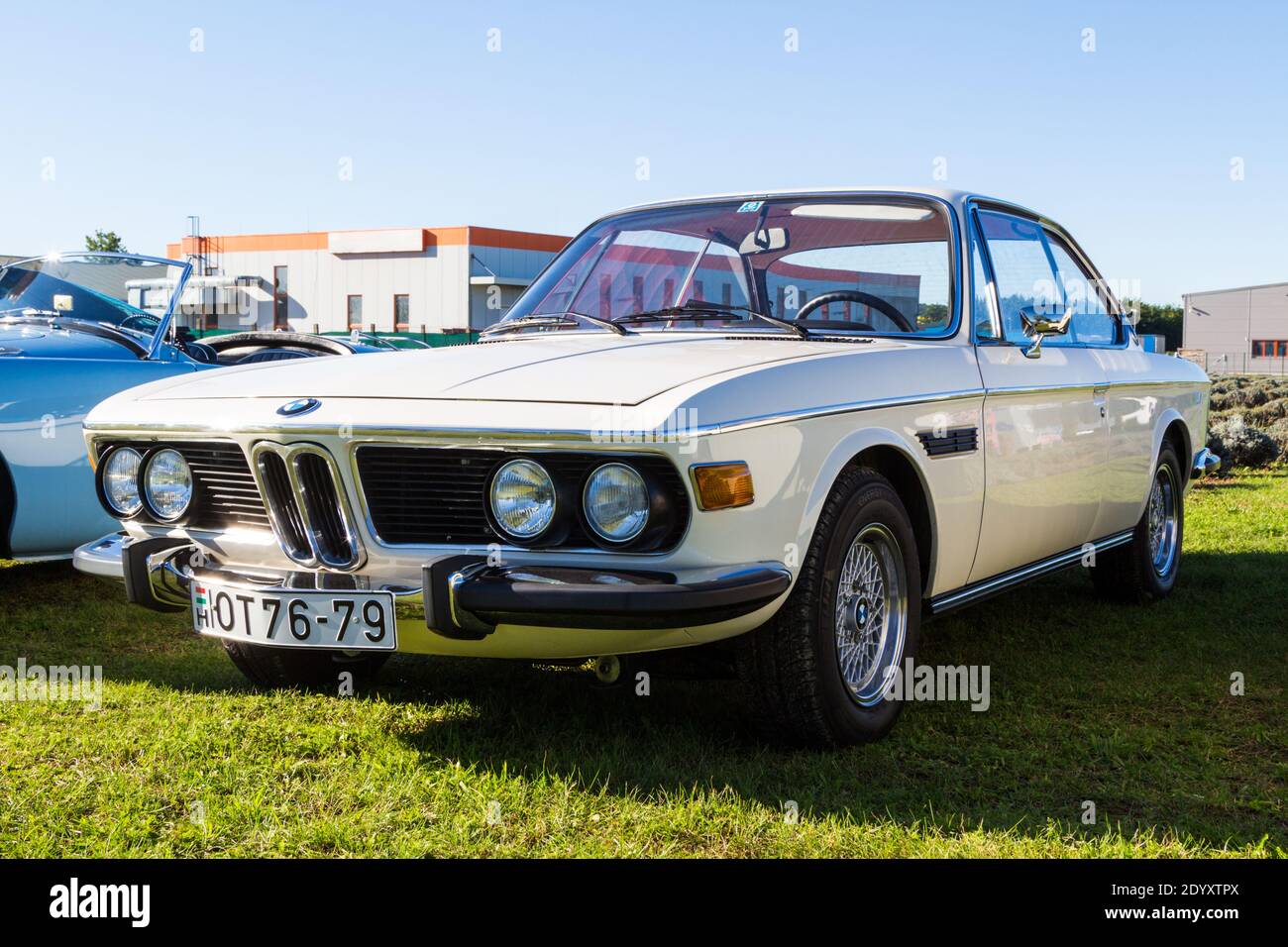 BMW 2800 CS E9 range 2-door coupe car, produced 1968-1975, displayed at car show, Sopron, Hungary Stock Photo