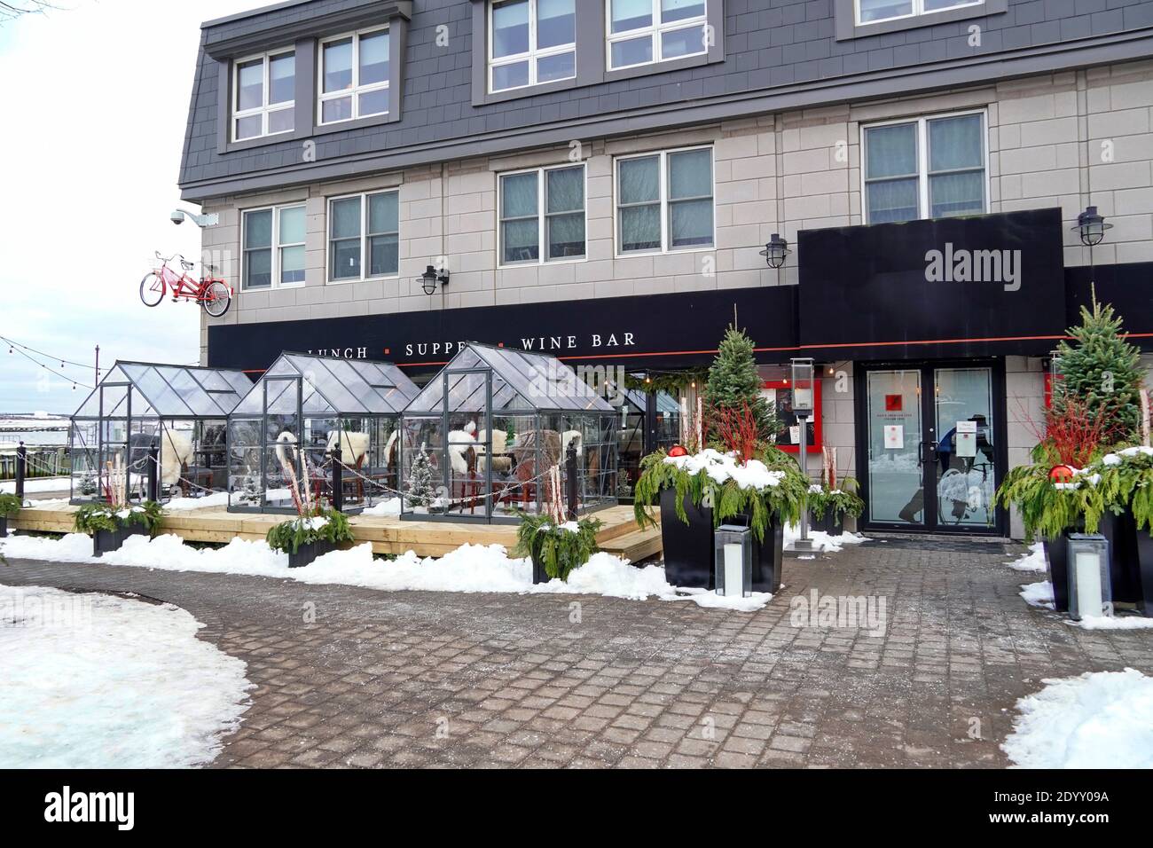 Covid19 Friendly Restaurant Outdoor Green House Bubble Halifax Nova Scotia Canada The Bicycle Thief Wine Bar Stock Photo Alamy
