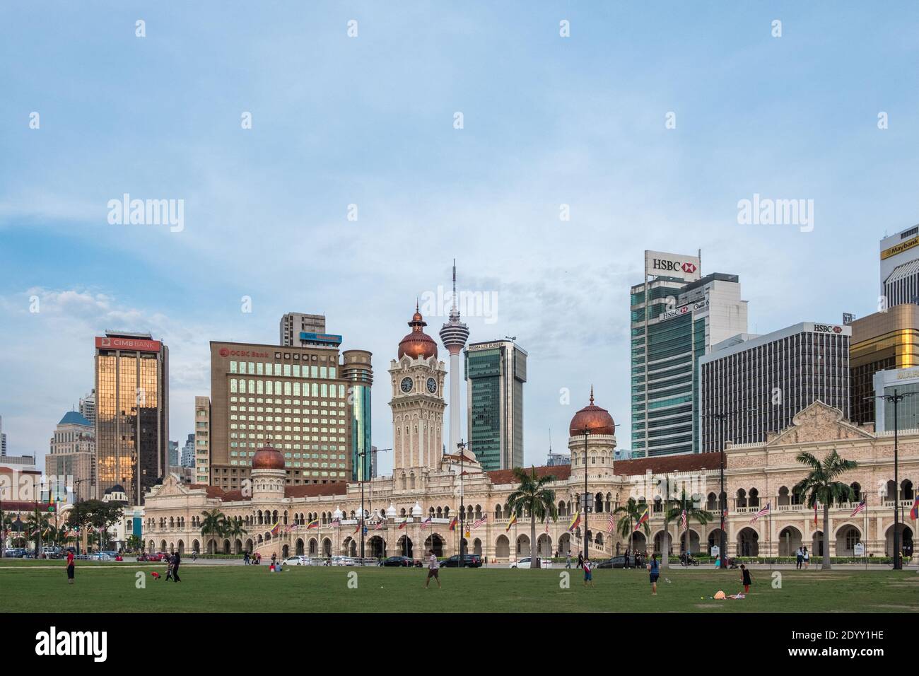 MALAYSIA, KUALA LUMPUR, JANUARY 06, 2018: View of Sultan Abdul Samad Building from Merdeka Square Stock Photo