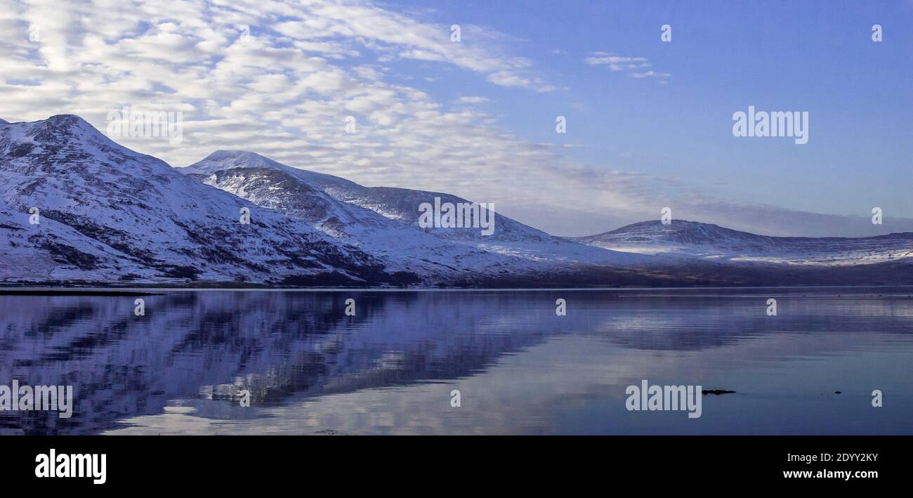 Reflection into Loch Na Keal, Isle of Mull, Scotland Stock Photo