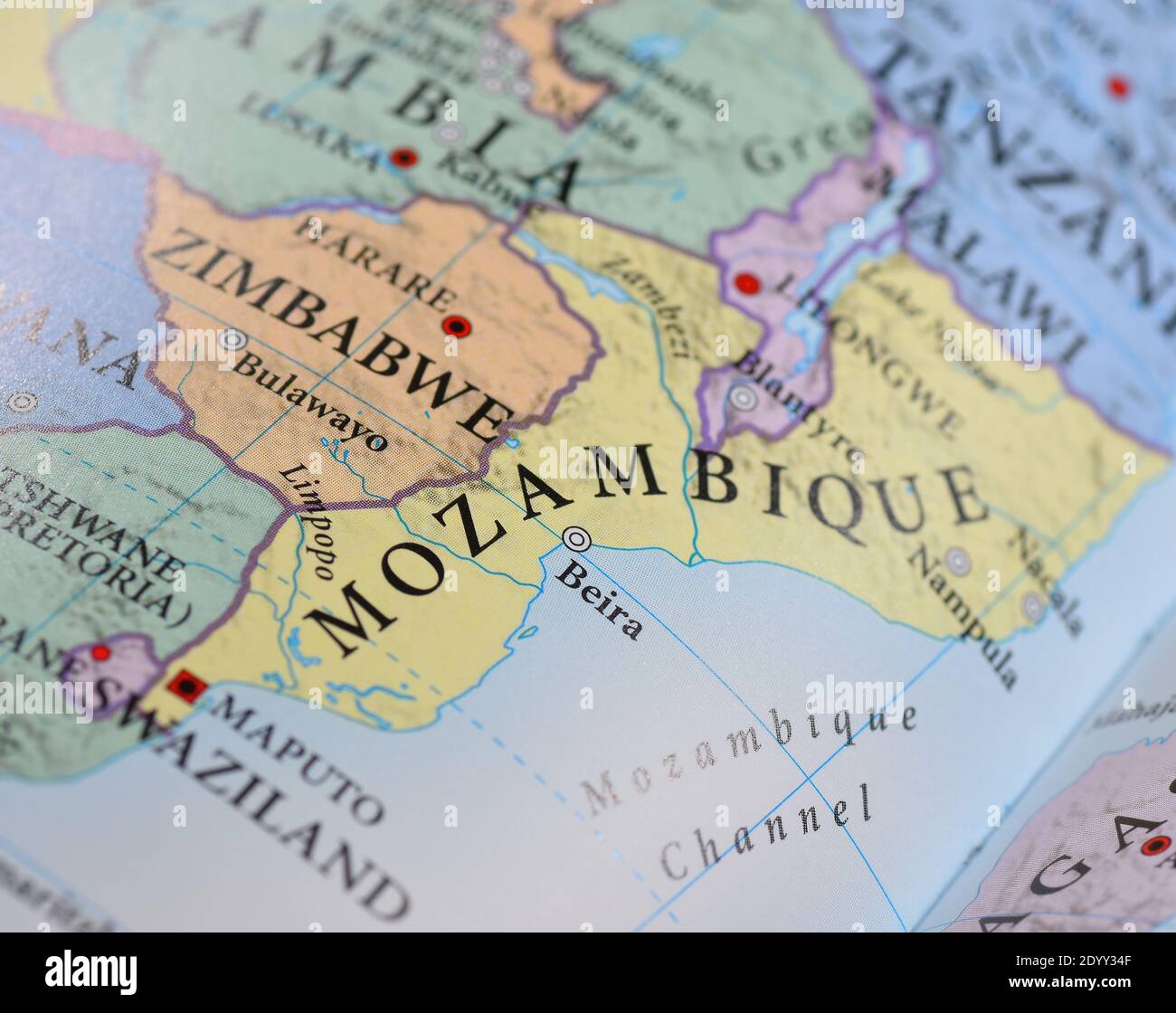 Mozambique map Stock Photo