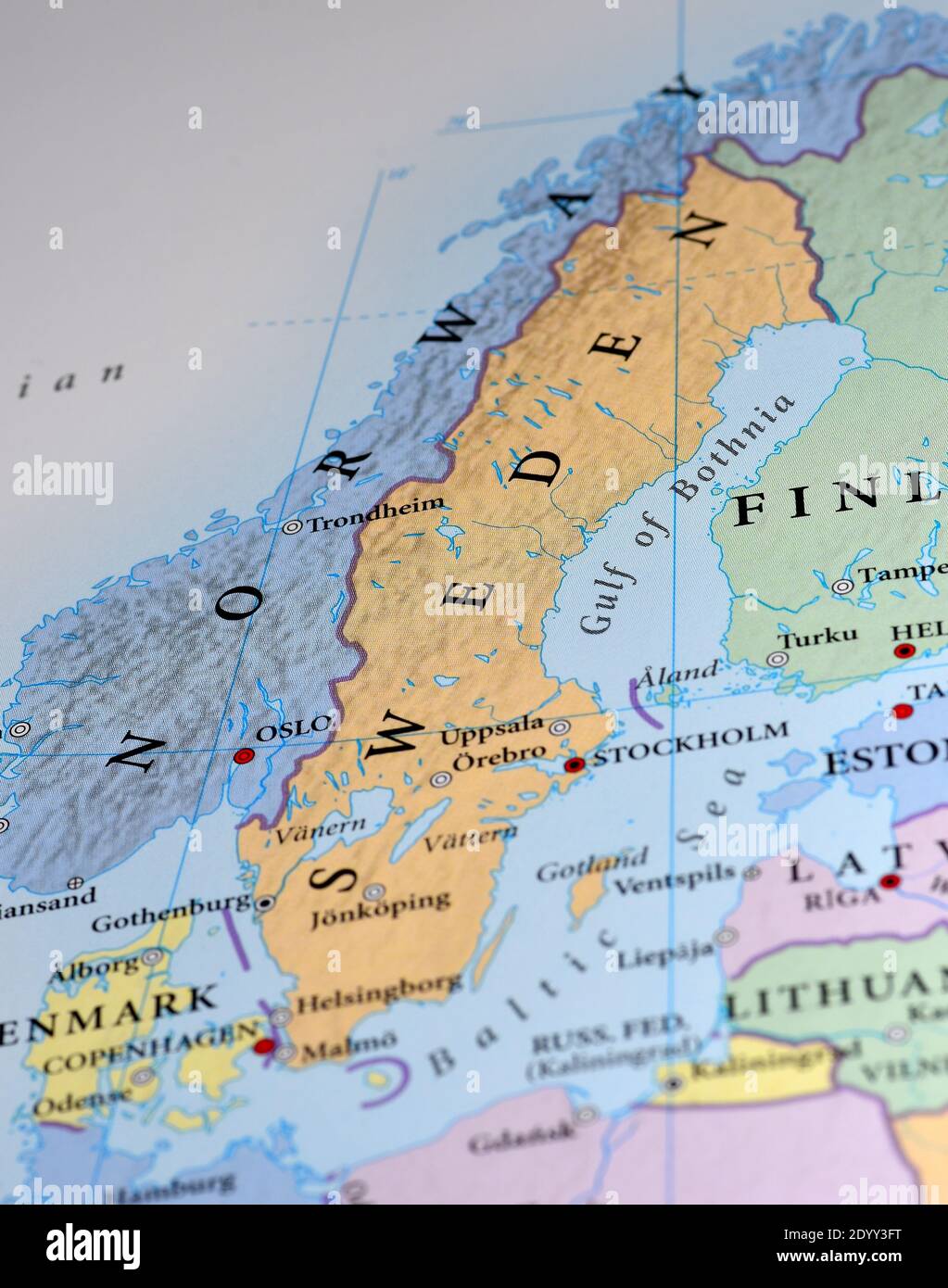 Sweden Norway Map Stock Photo Alamy Sweden Norway Map 2DYY3FT