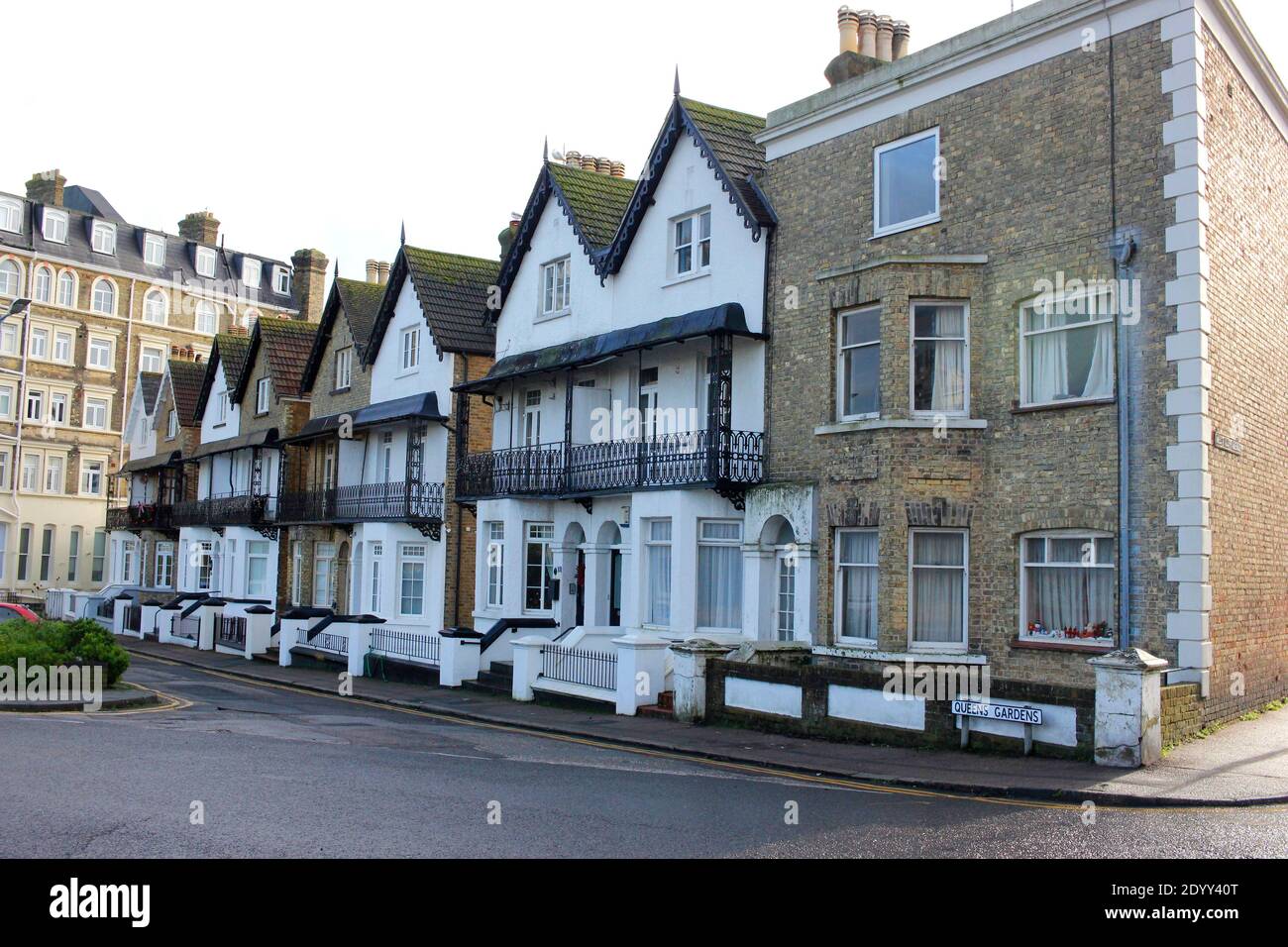 residential houses in queens gardens broadstairs east kent uk december