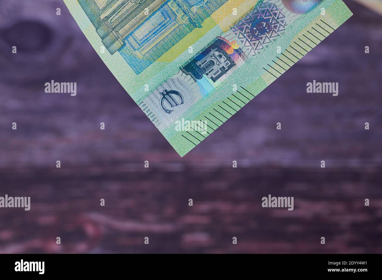 hologram on a 100 Euro banknote cut out Stock Photo