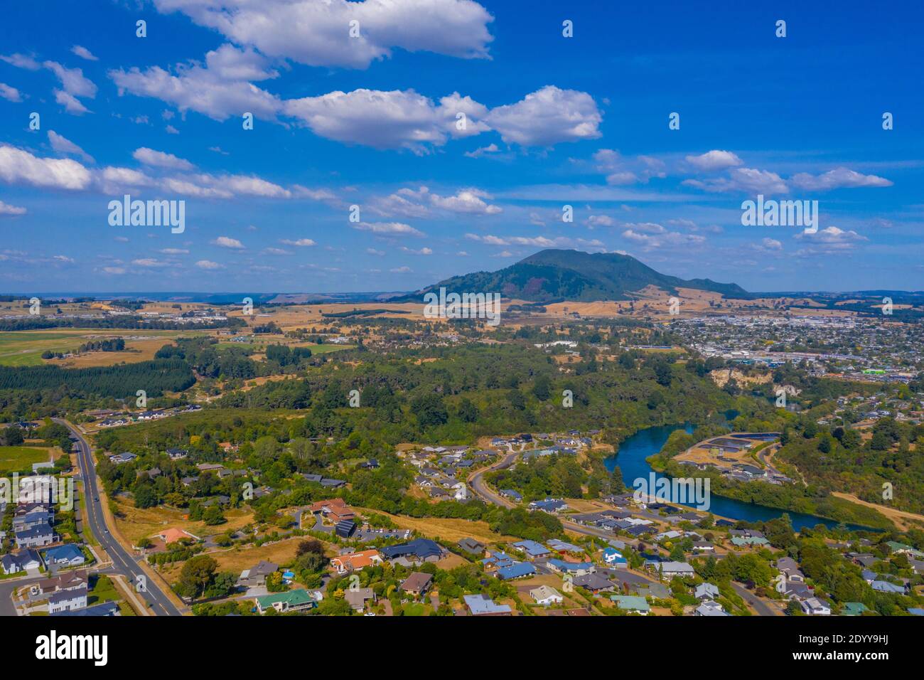 Aerial view of Taupo town in New Zealand Stock Photo