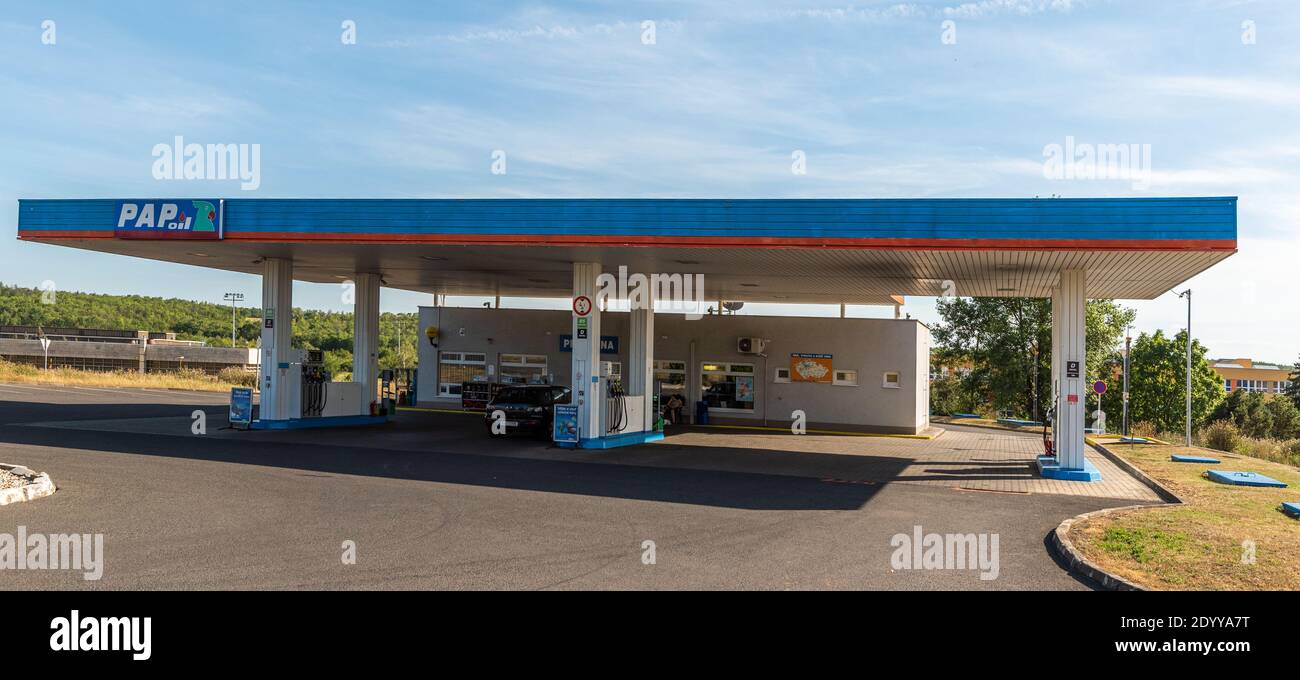 Central Bohemia, Czech Republic, 09-11-2020. PAP OIL Gas station in Prague  and in the outskirts (Bohemia region), on a sunny day Stock Photo - Alamy