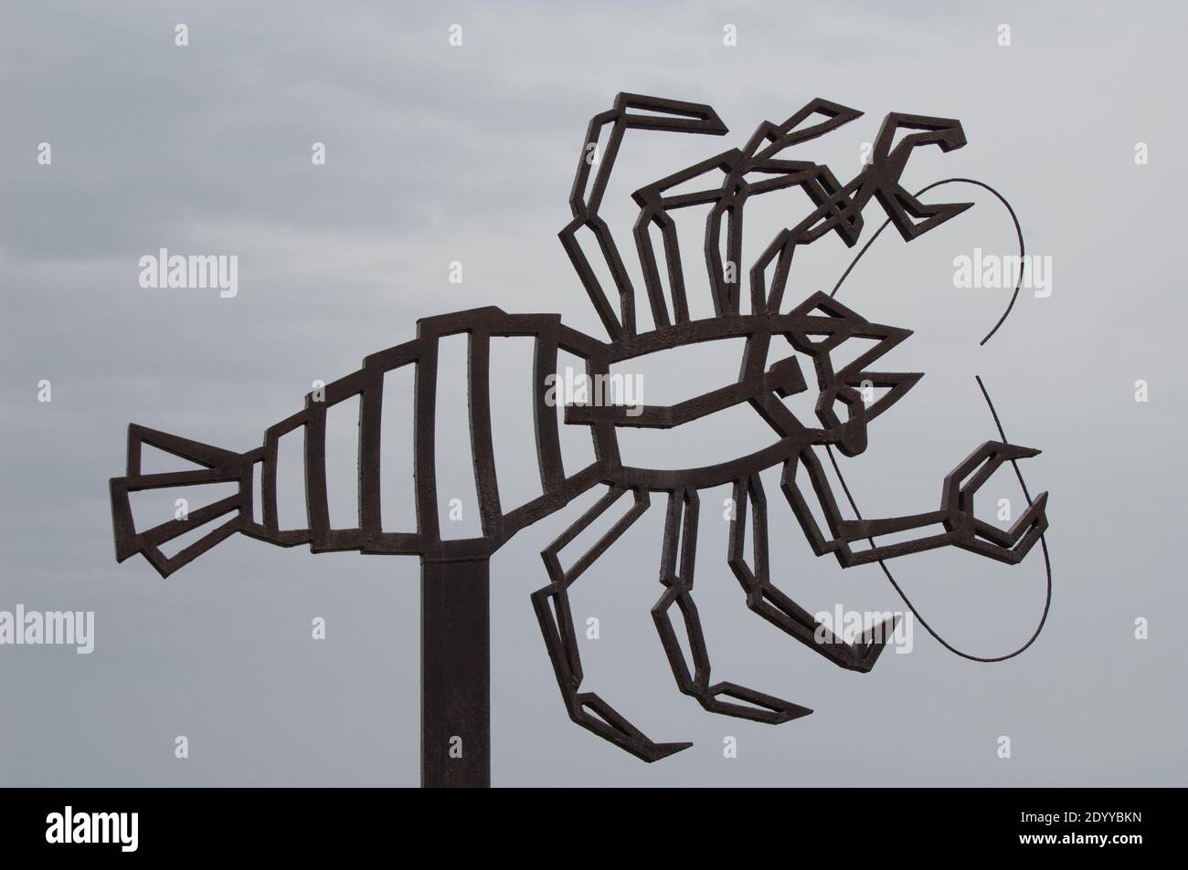 Squat lobster Munidopsis polymorpha sculpture. La Corona Natural Monument. Lanzarote. Canary Islands. Spain. Stock Photo