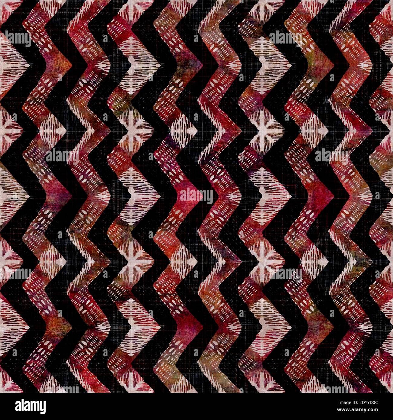 Seamless dark chevron stripe block print background. Boho ethnic soft  furnishing fabric style. Tie dye decorative zig zag motif pattern textile  Stock Photo - Alamy, image size:1300x1390