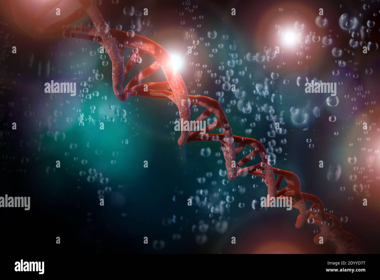Abstract DNA strand double helix genetics 3D illustration Stock Photo ...