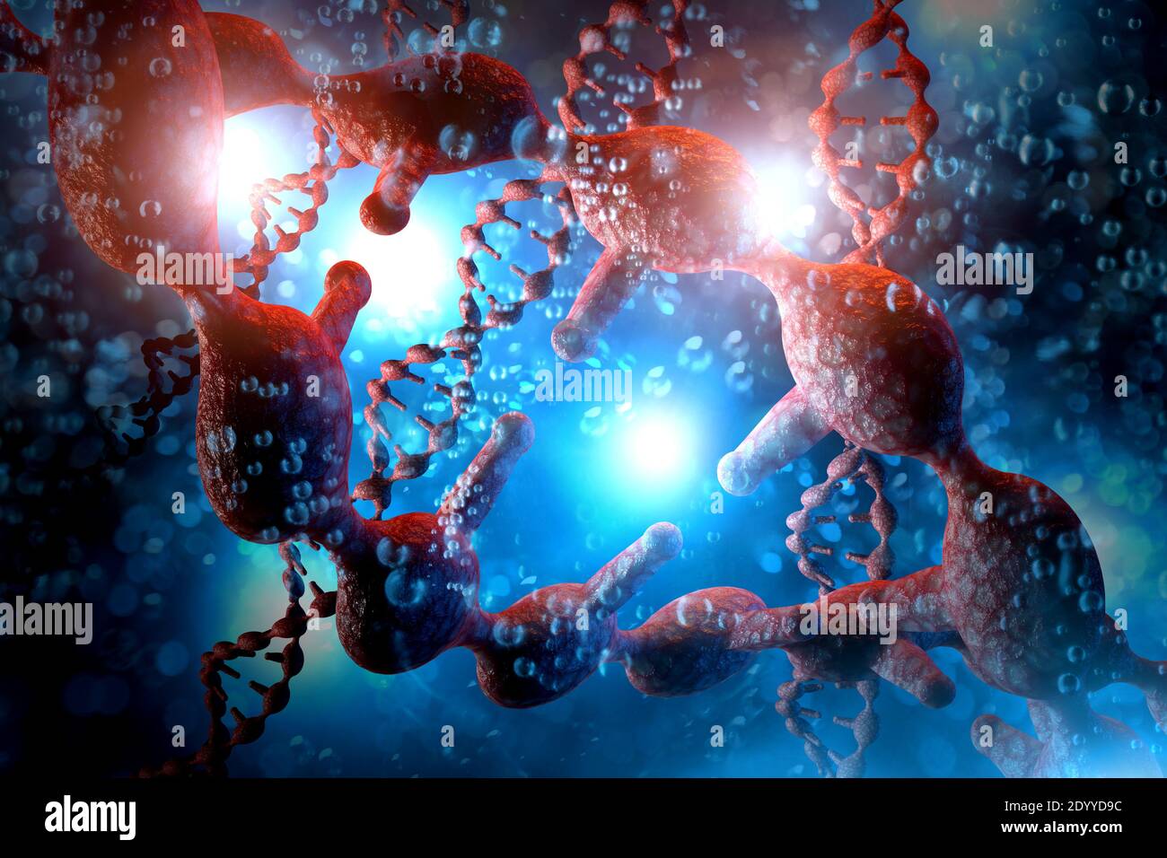 Abstract DNA strand double helix genetics 3D illustration Stock Photo ...
