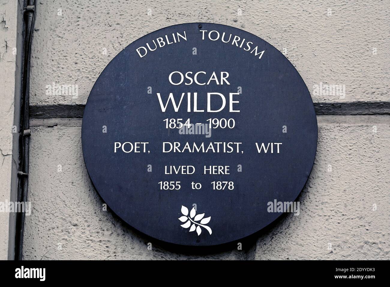 Dublin, Merrion Square, Oscar Wilde Plaque, Oscar Wilde House Stock Photo