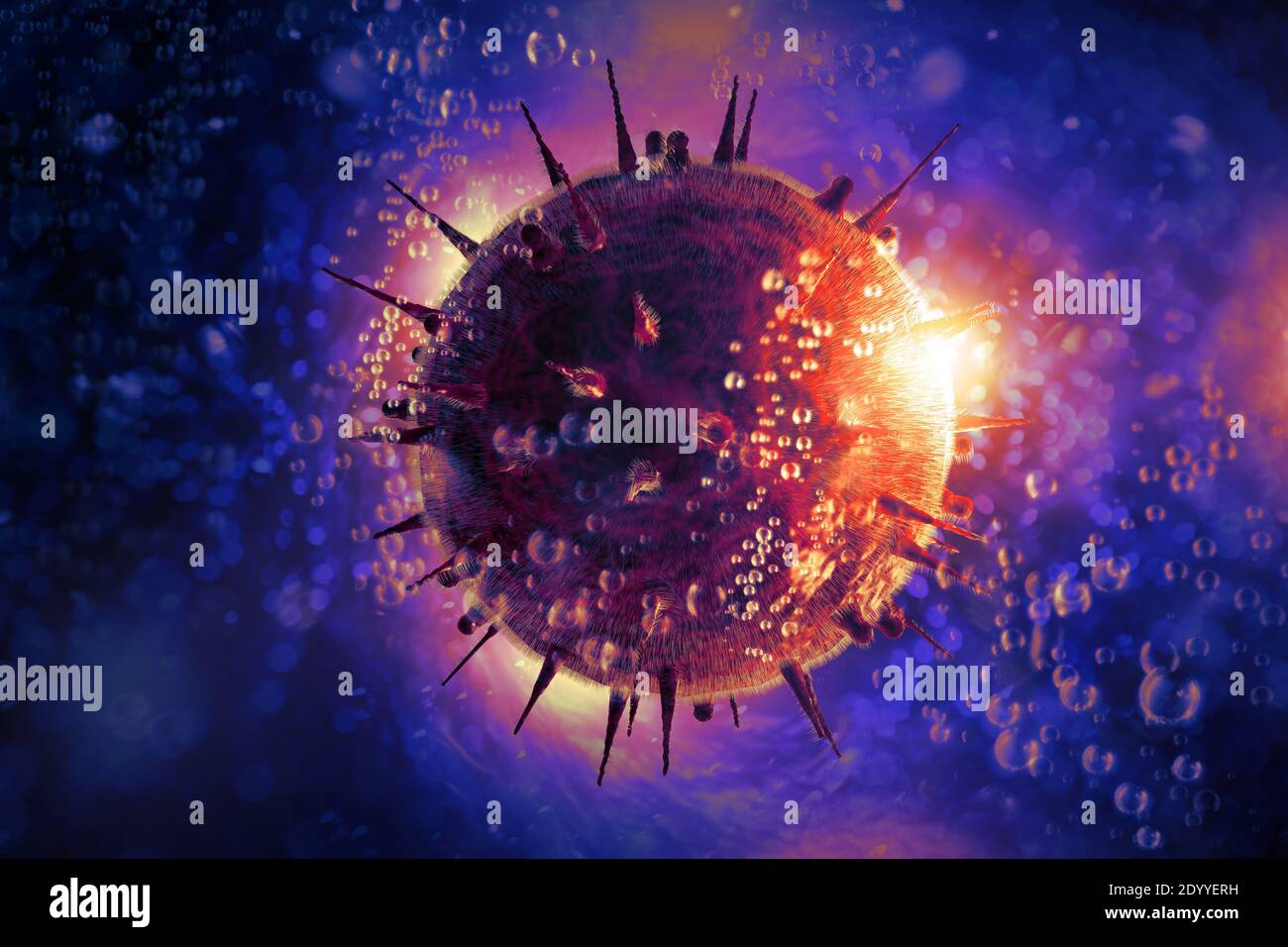 HIV Aids virus cells for medical science background 3D illustration ...