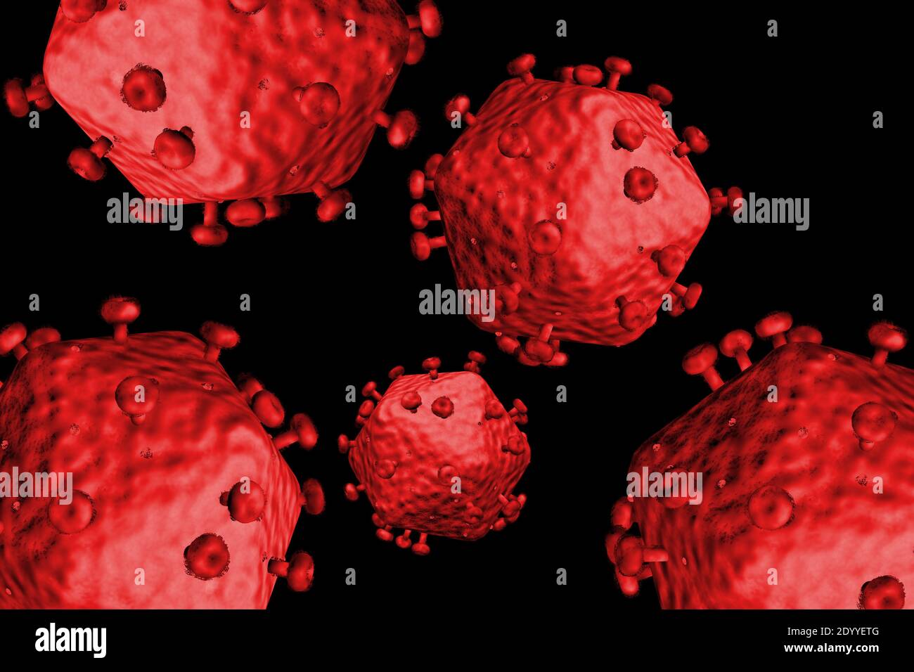 HIV Aids virus cells for medical science background 3D illustration ...