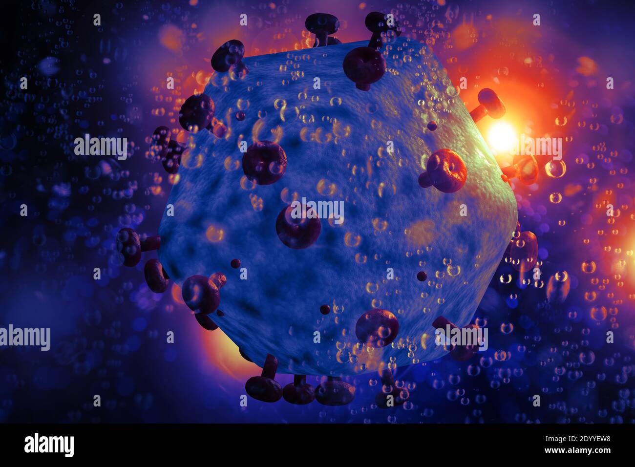 HIV Aids virus cells for medical science background 3D illustration ...