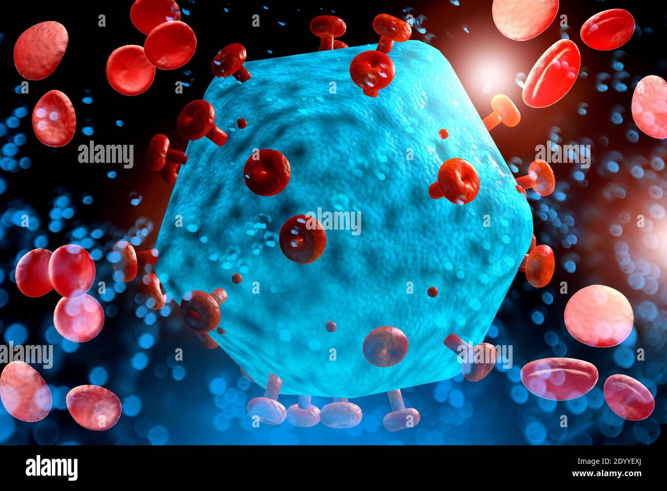 HIV Aids virus cells for medical science background 3D illustration ...
