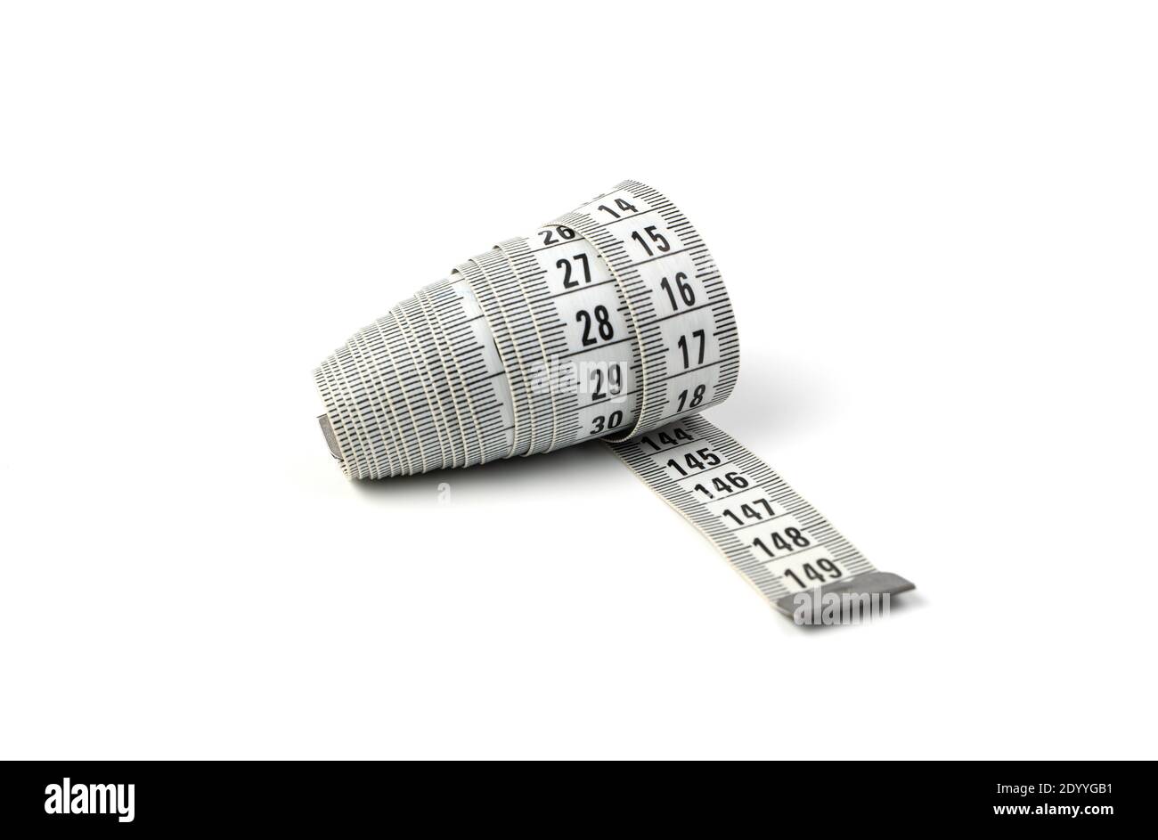The flexible centimeter is isolated on a white Stock Photo