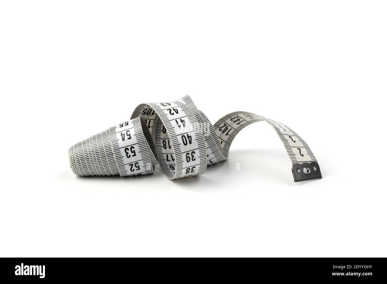 Measuring tool, flexible centimeter on a white background. Stock Photo