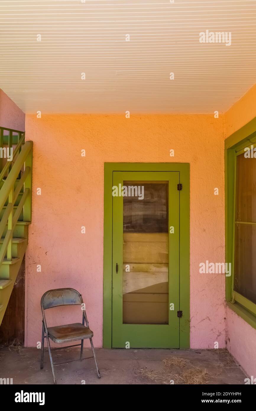 An entrance to Faraway Ranch House, at one time a dude ranch, in Chiricahua National Monument, Arizona, USA Stock Photo