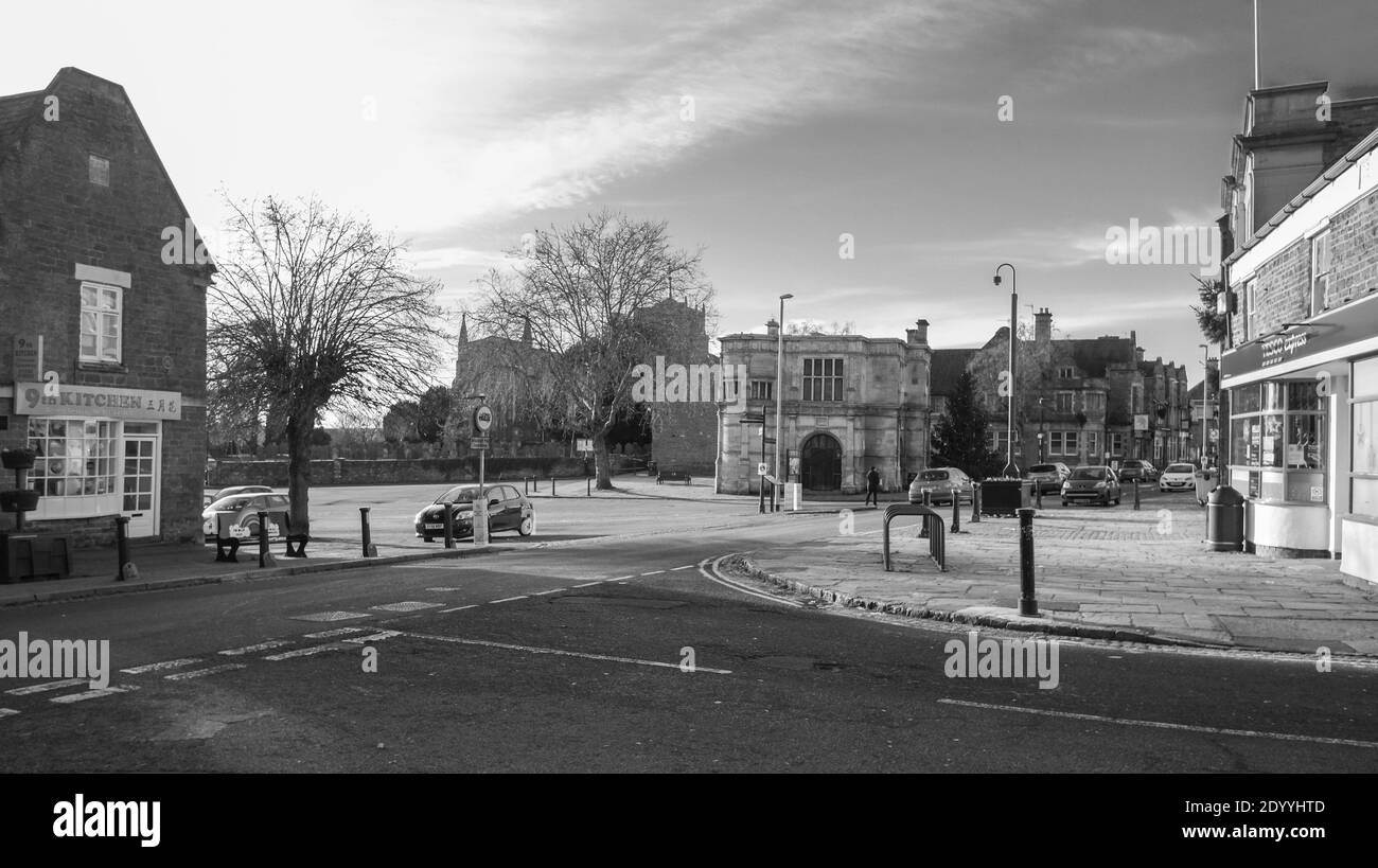 Rothwell Town looking towards the Market square Kettering district Northamptonshire UK. Stock Photo