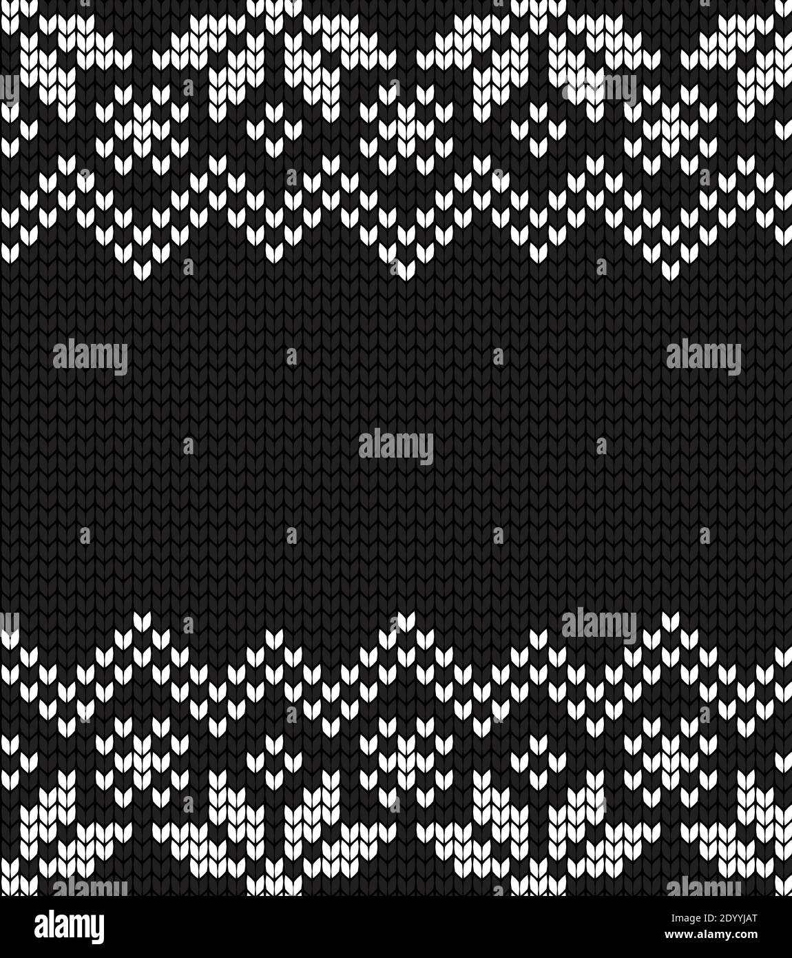 Seamless vector geometric pattern knitted black and white Stock Vector ...