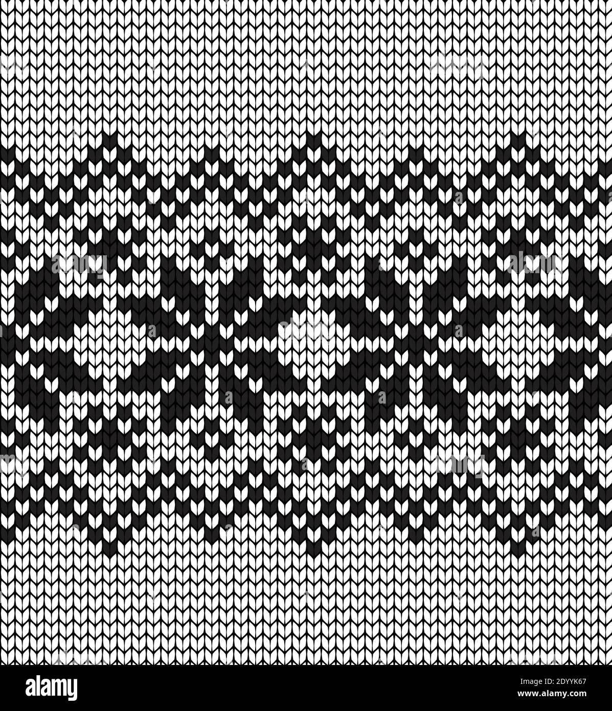 Seamless vector geometric pattern knitted black and white Stock Vector ...