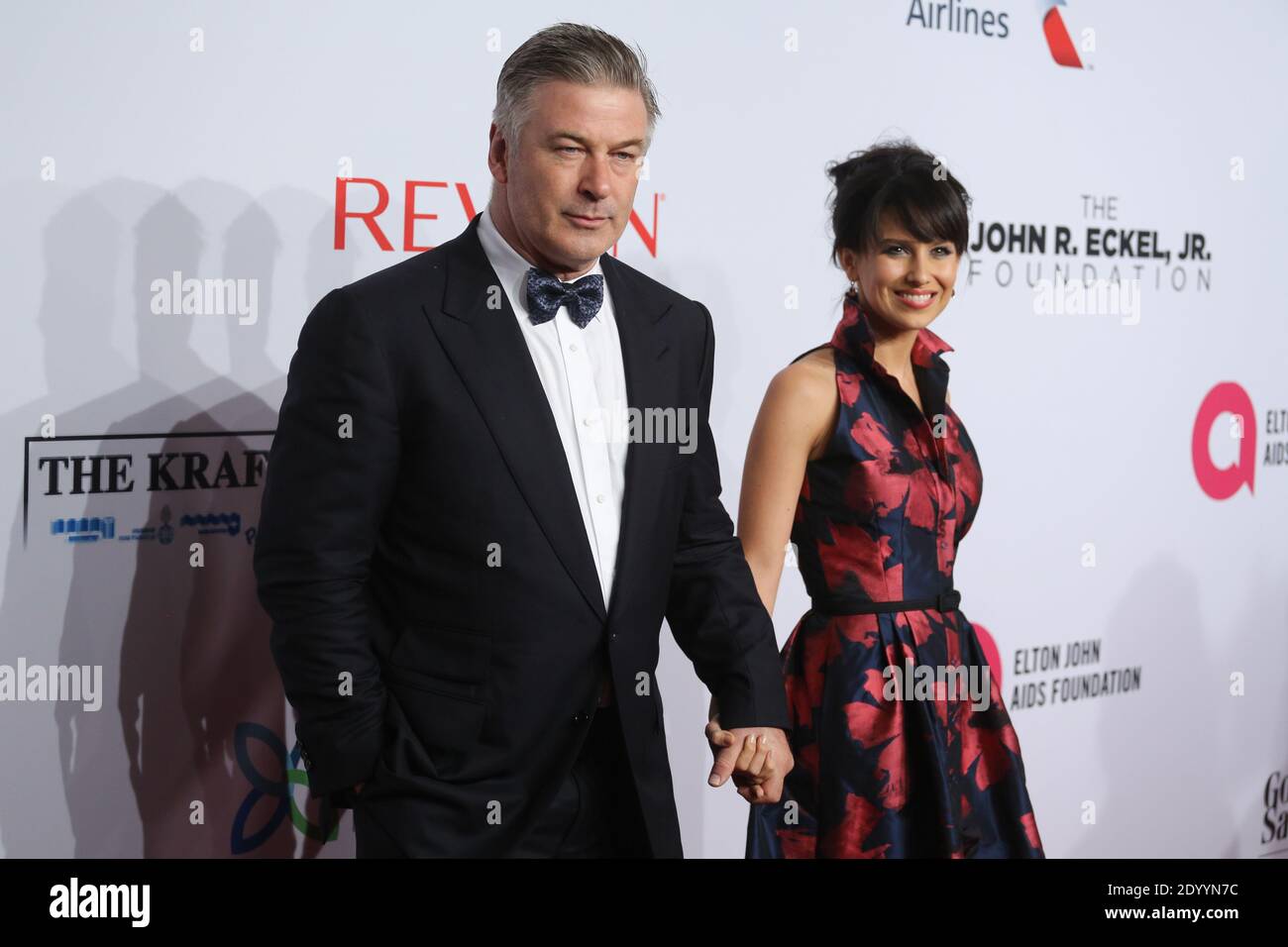 Alec Baldwin (L) and Hilaria Baldwin attend the Elton John AIDS Foundation's 13th Annual An Enduring Vision Benefit at Cipriani Wall Street powered by Stock Photo