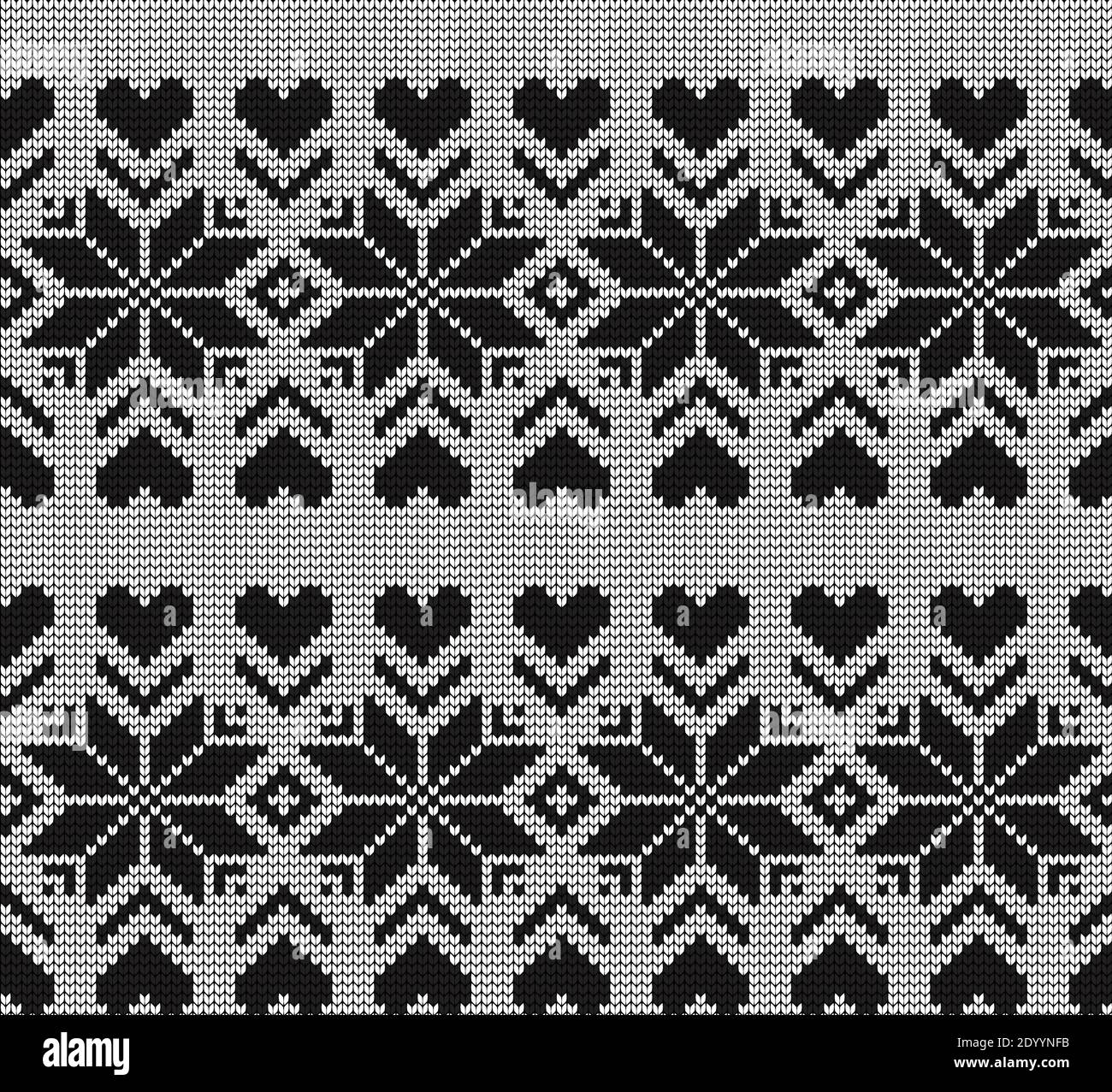 Seamless vector geometric pattern knitted black and white Stock Vector ...