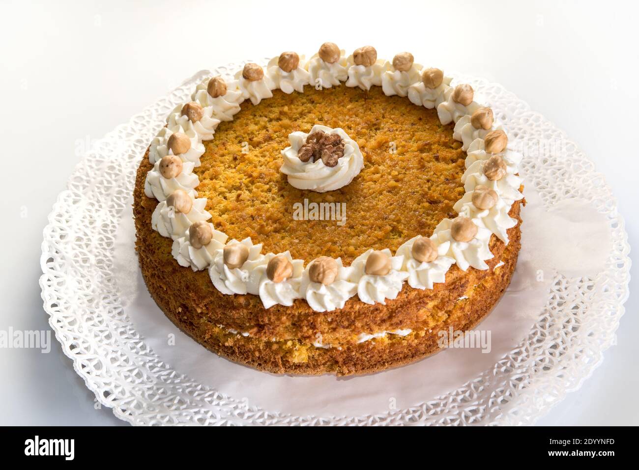 Hazelnut cake, traditional dessert made with Tonda Gentile di Langa