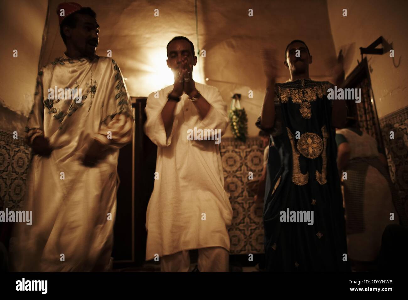 MOROCCO / Essaouira / Gnawa dancing trance dance Stock Photo