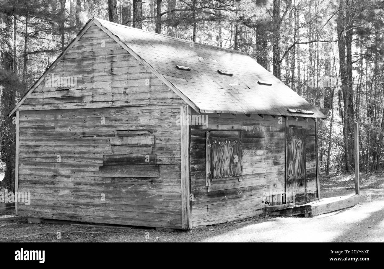 Cabin woods Black and White Stock Photos & Images - Alamy