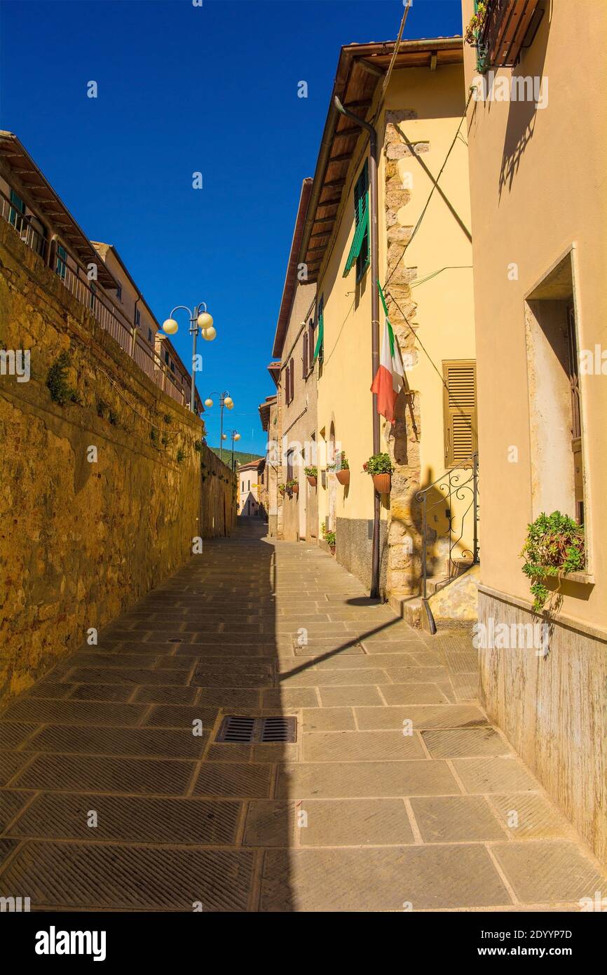 A quiet residential street in the historic medieval village of ...