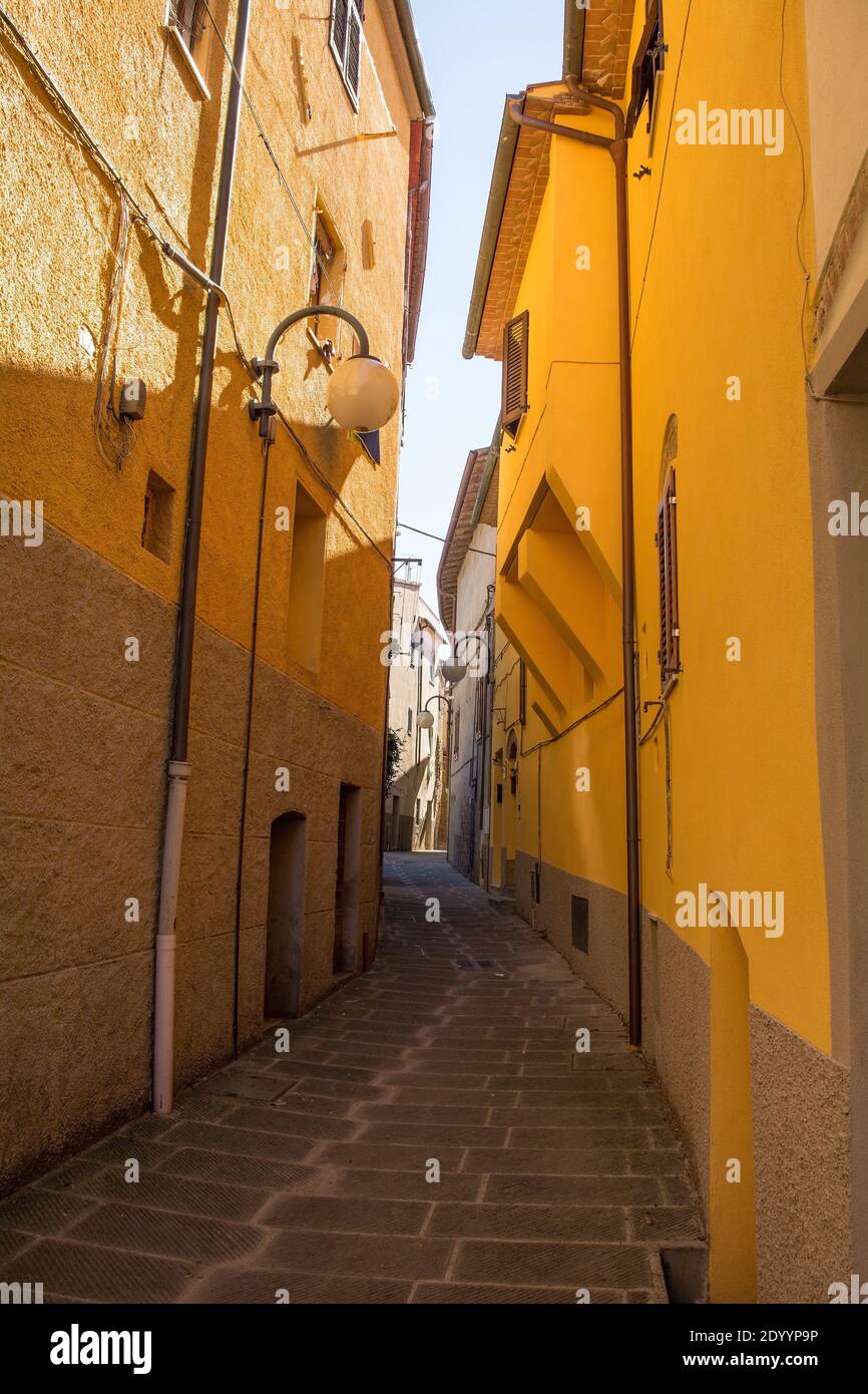 A quiet residential street in the historic medieval village of ...