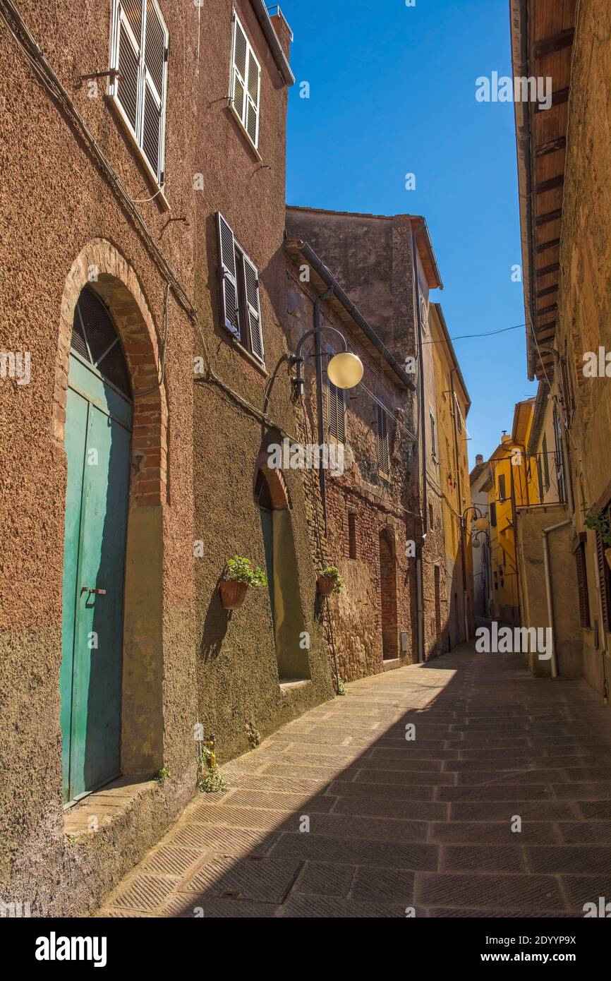 A quiet residential street in the historic medieval village of ...
