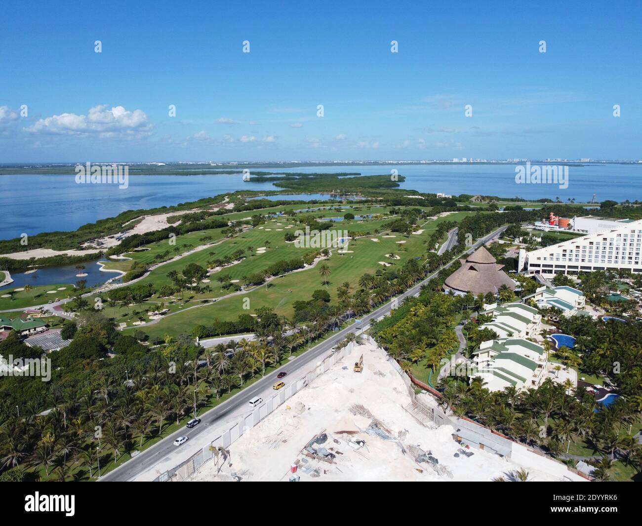Cancun Iberostar golf club and Laguna Nichupte Lagoon aerial view, Cancun,  Quintana Roo QR, Mexico Stock Photo - Alamy