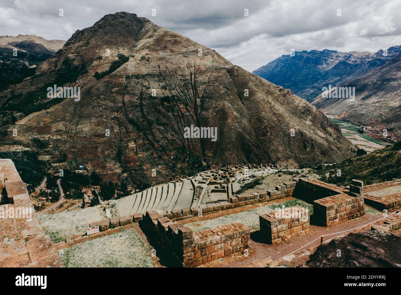 Inca Ruins in Pisac, Peru, South America Stock Photo