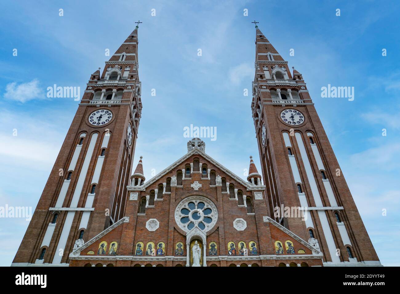 Szeged, Hungary, The Votive Church and Cathedral of Our Lady of Hungary is a twin-spired church Stock Photo