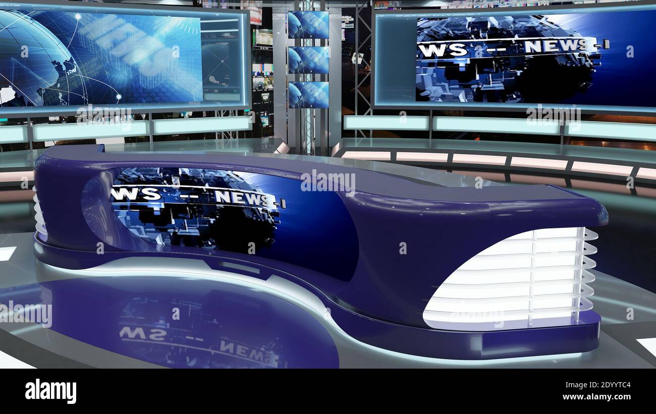 Virtual Tv Studio News Set 1 2 14 Green Screen Background 3d Rendering Virtual Set Studio For Chroma Footage Wherever You Want It With A Simple Se Stock Photo Alamy