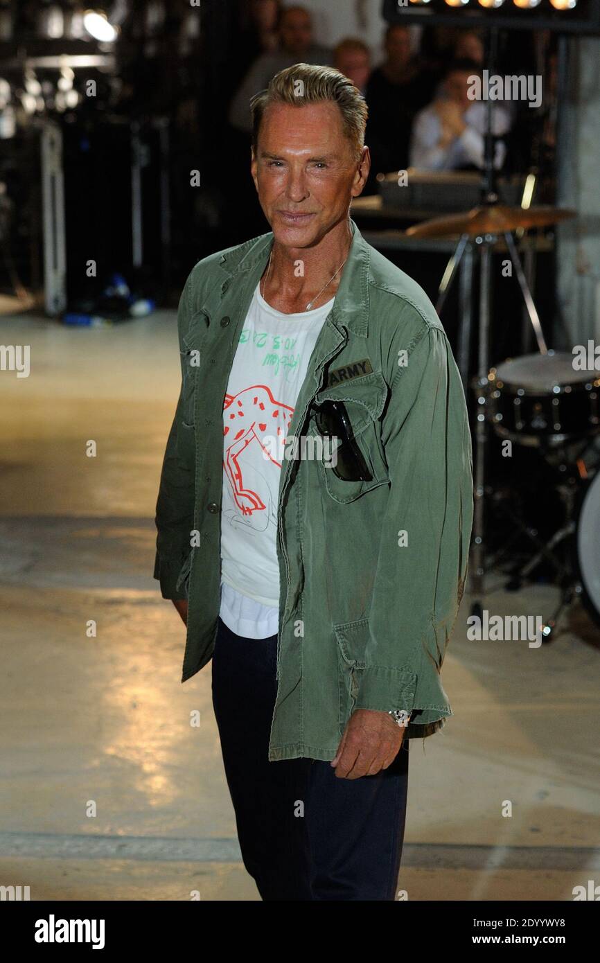 Designer Wolfgang Joop appears on the runway after Wunderkind Spring