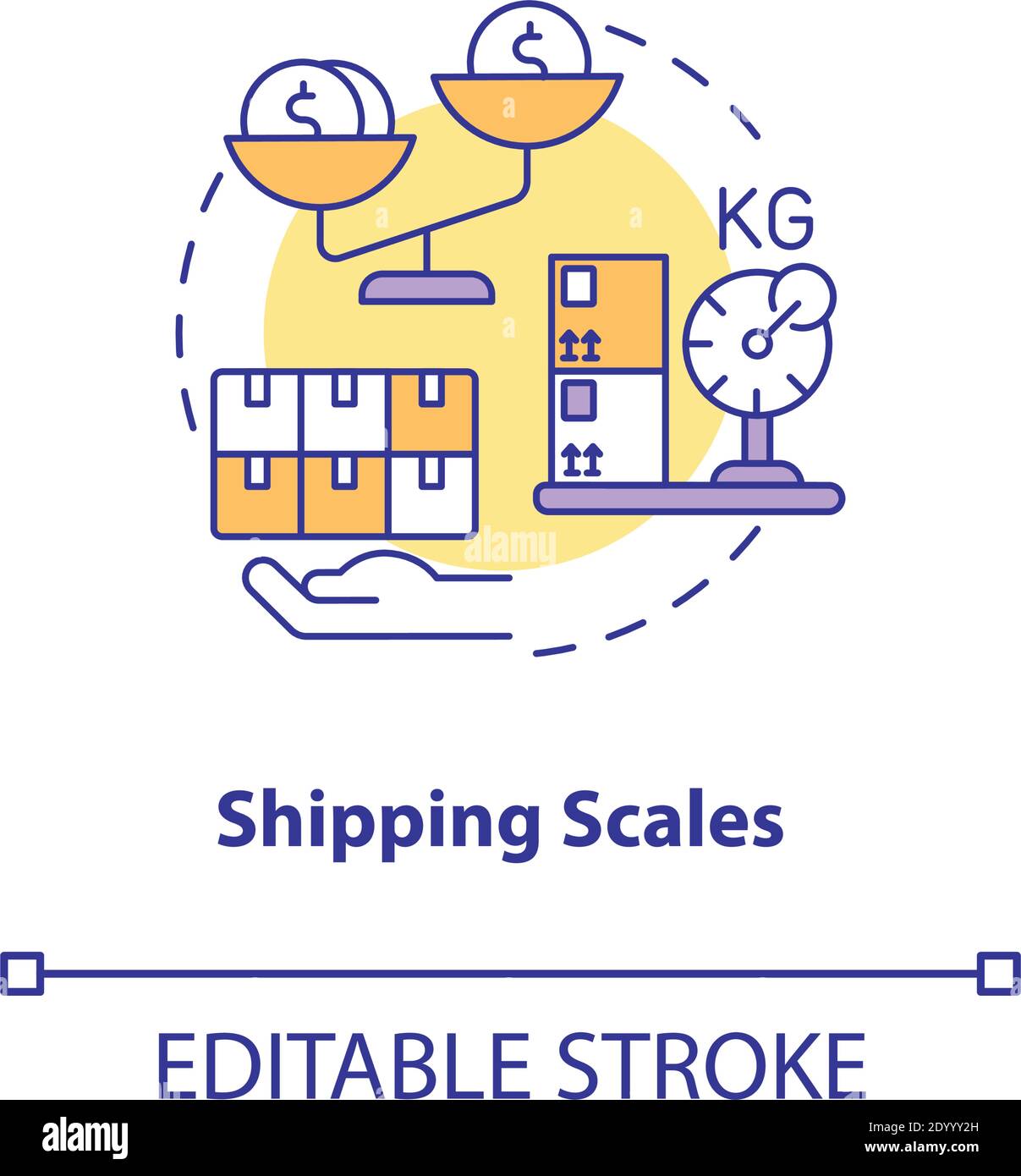 Shipping scales concept icon Stock Vector