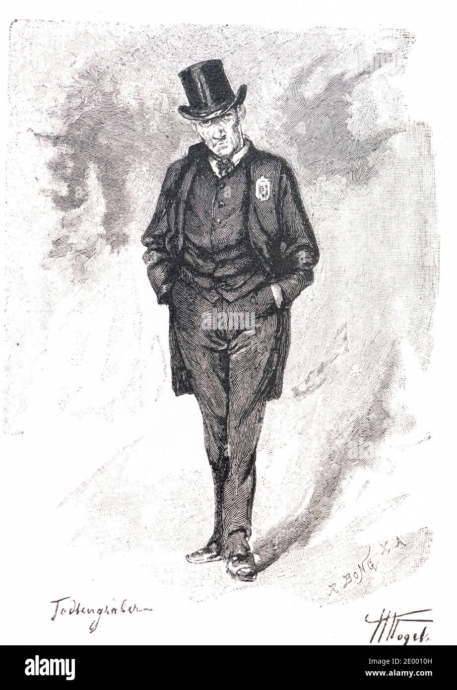 Man looking forward sceptically, Ilustration from 