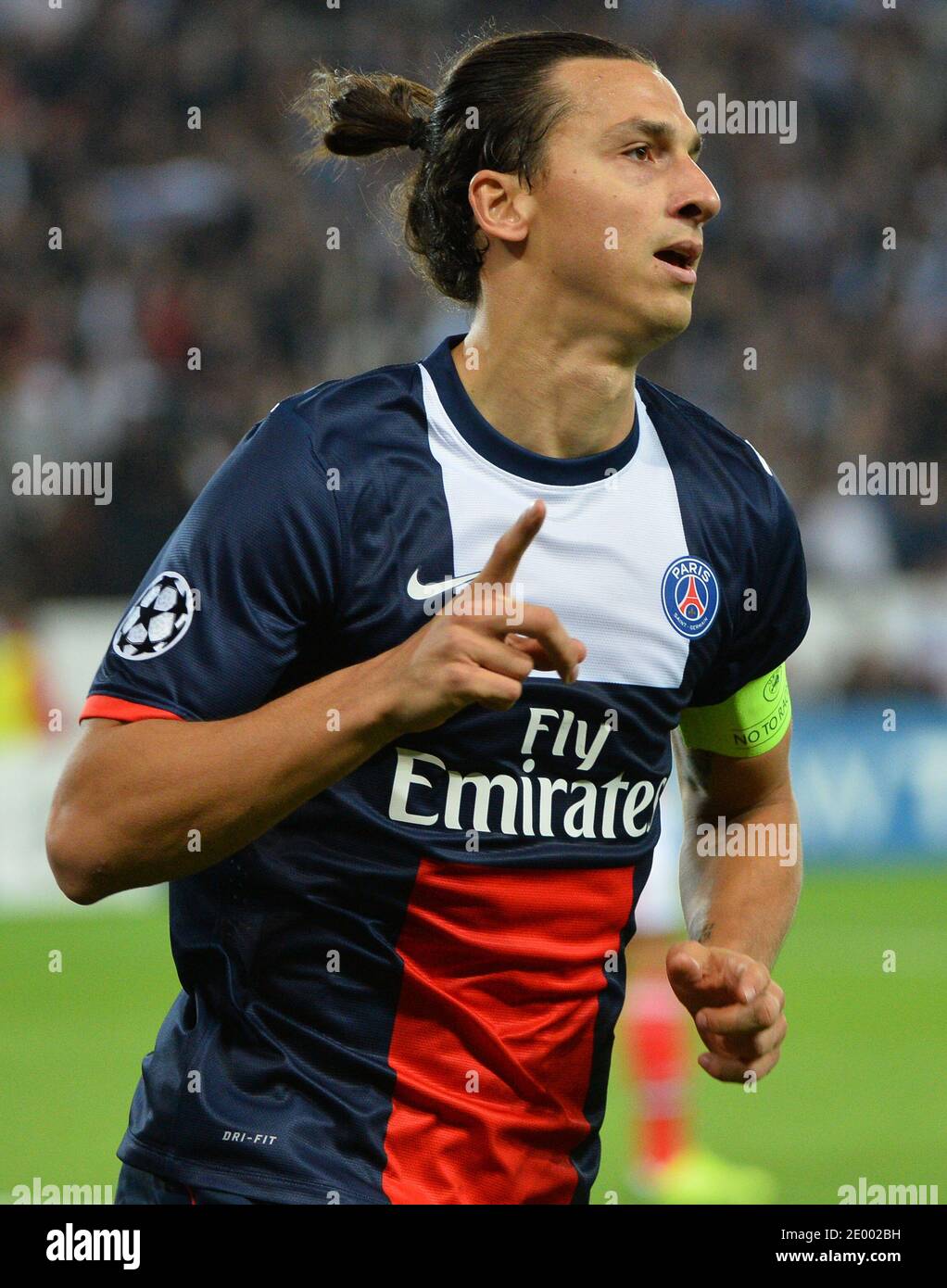 PSG's Zlatan Ibrahimovic during the UEFA Champions League, Group C, soccer  match, Paris Saint-Germain Vs Benfica Lisbonne at Parc des Princes stadium  in Paris, France on October 2, 2013. PSG won 3-0.