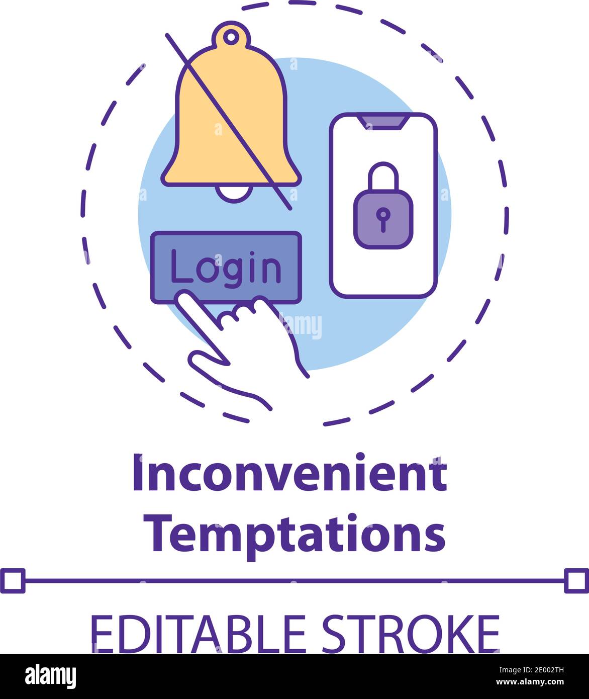 Inconvenient temptations concept icon Stock Vector