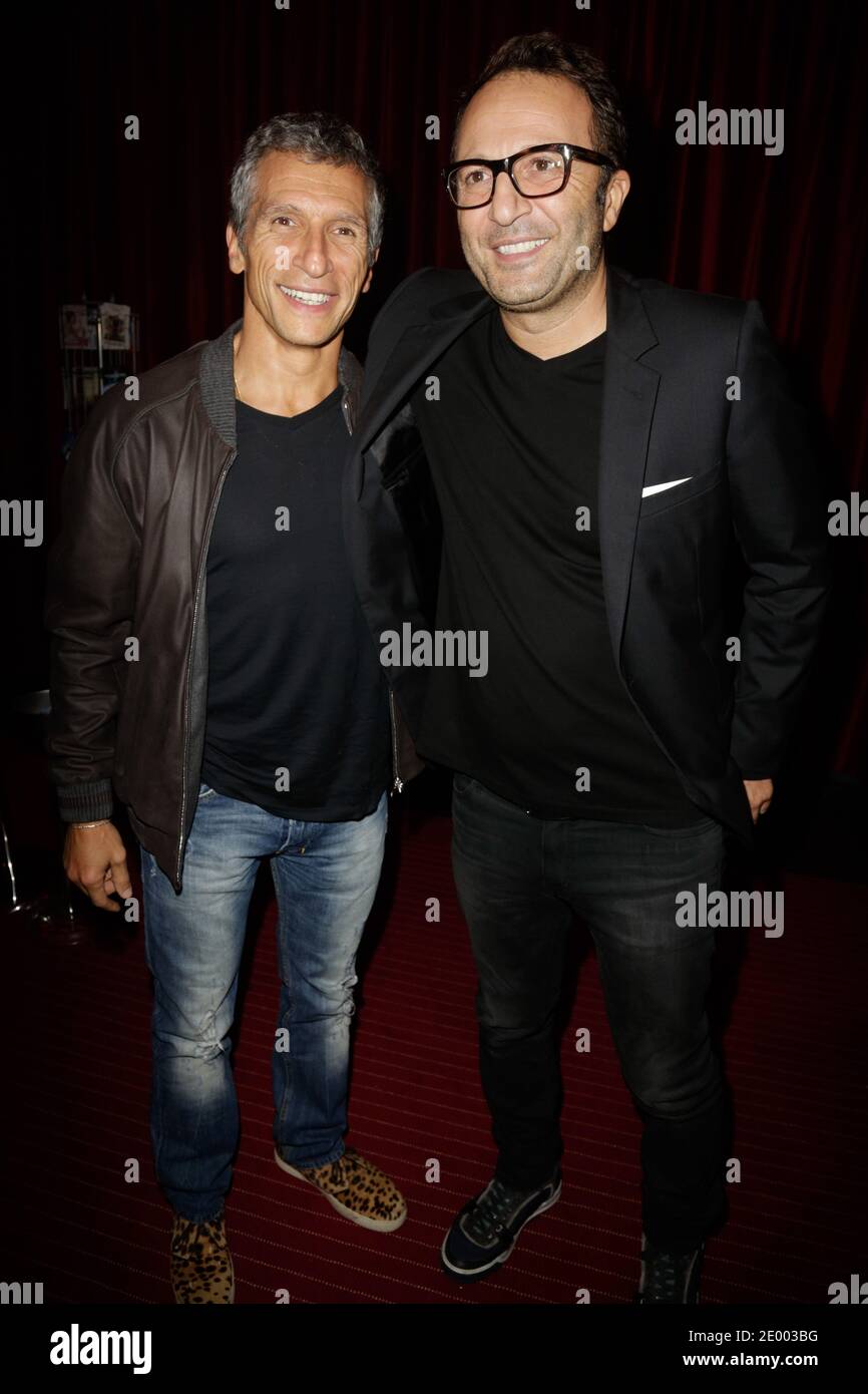 Nagui and Arthur attending the premiere of Spamalot held at Bobino in ...