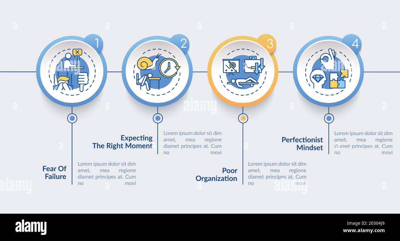 Procrastination causes vector infographic template Stock Vector Image Procrastination causes vector infographic template Stock Vector Image