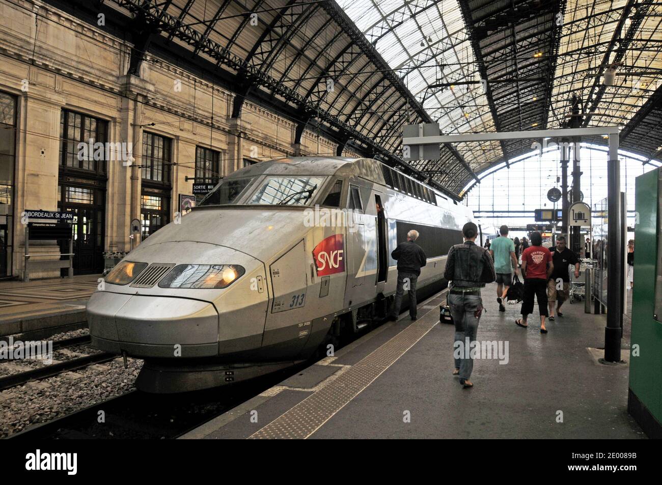TGV trainvin Bordeaux Saint-Jean railway station Stock Photo