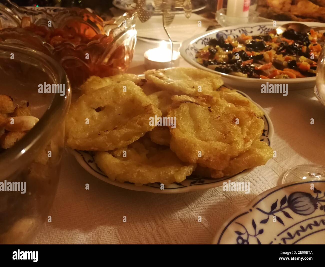 Traditional Christmas Eve food served for Christmas Eve supper Stock