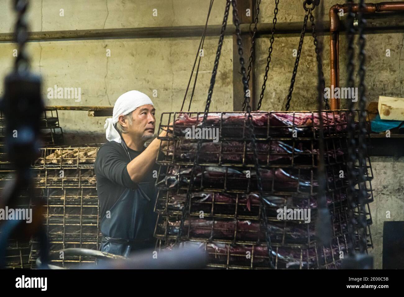 Yasuhisa Serizawa's Katsuobushi Manufacture in Nishiizu-Cho, Shizuoka, Japan Stock Photo